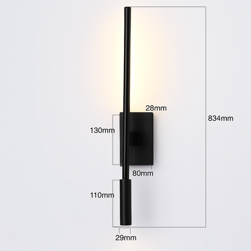 Applique murale Led rotative longue et minimaliste moderne - vue 9 sur 9