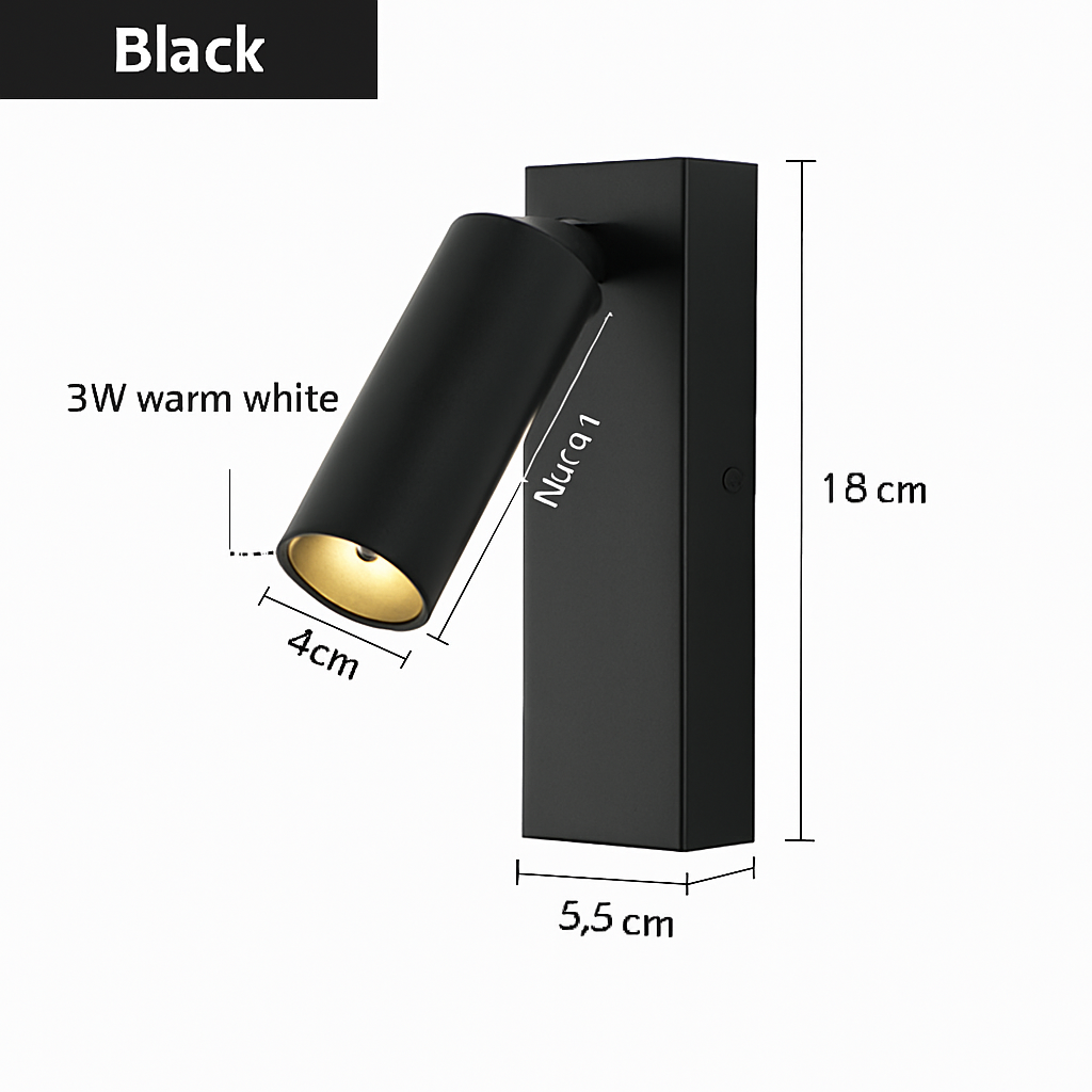 applique murale led rotative moderne pour lecture - vue 7 sur 10