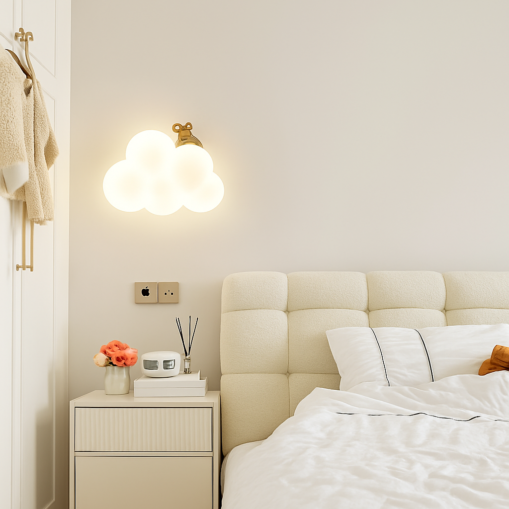 applique murale led singe lapin nuage pour enfants - vue 3 sur 13
