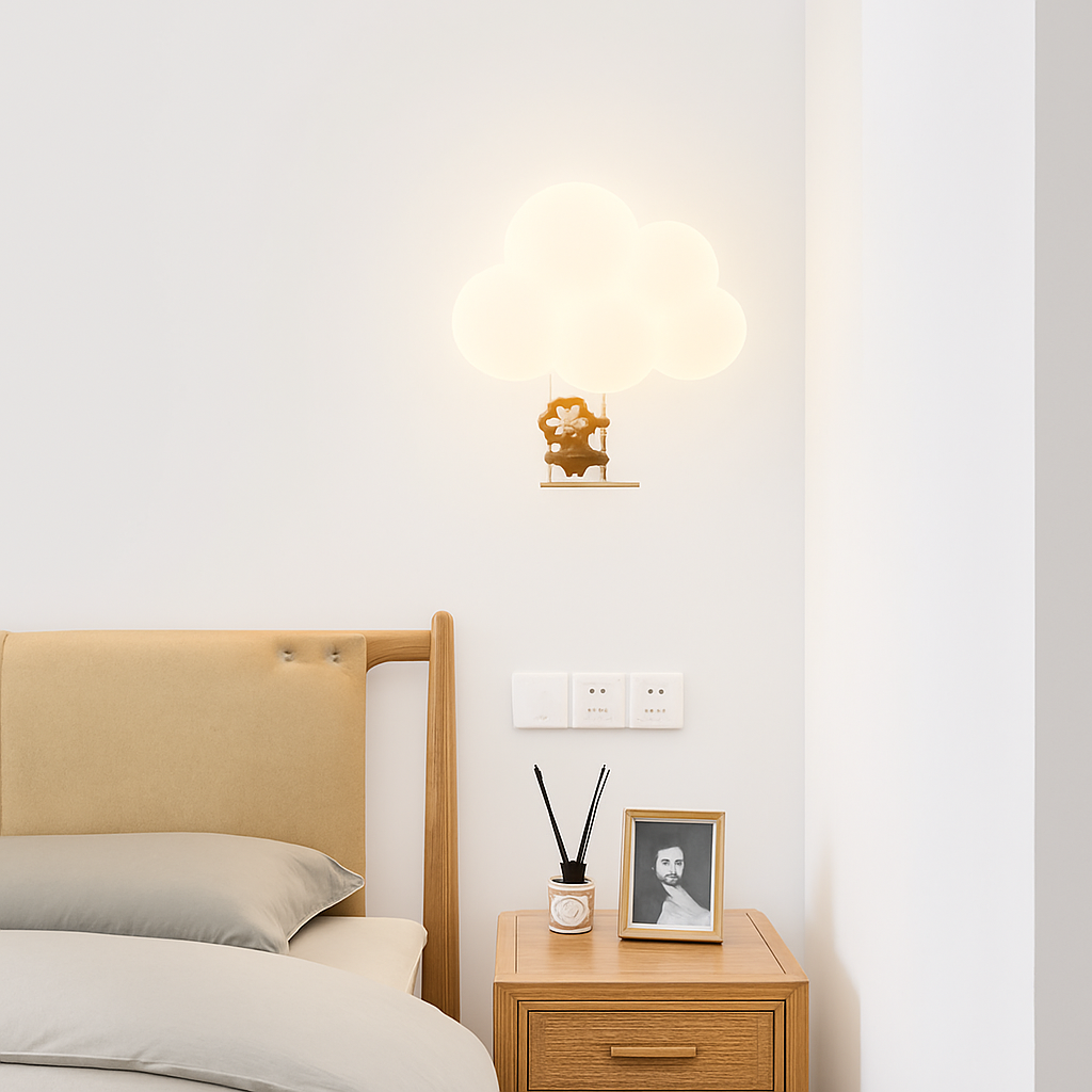 applique murale led singe lapin nuage pour enfants - vue 5 sur 13