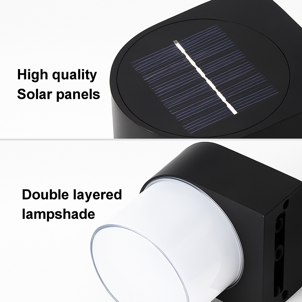 applique murale led solaire moderne étanche pour extérieur jardin - vue 6 sur 8