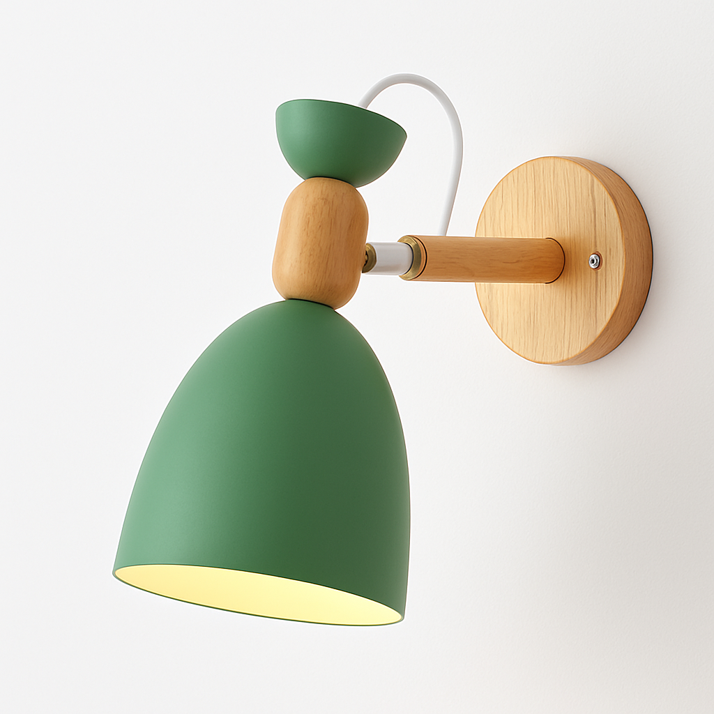 applique murale led style nordique en bois moderne - vue 8 sur 9