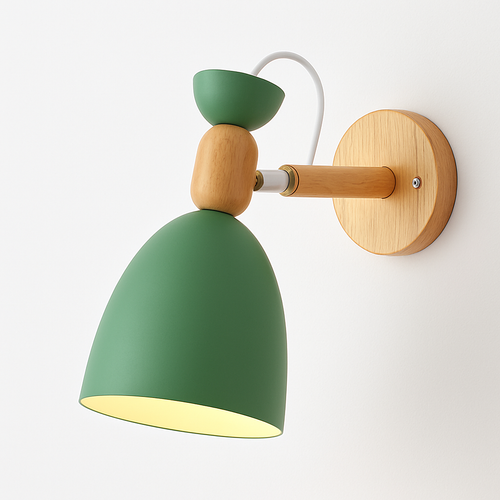 applique murale led style nordique en bois moderne - vue 9 sur 9