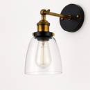 Applique murale LED vintage rustique en verre et doré