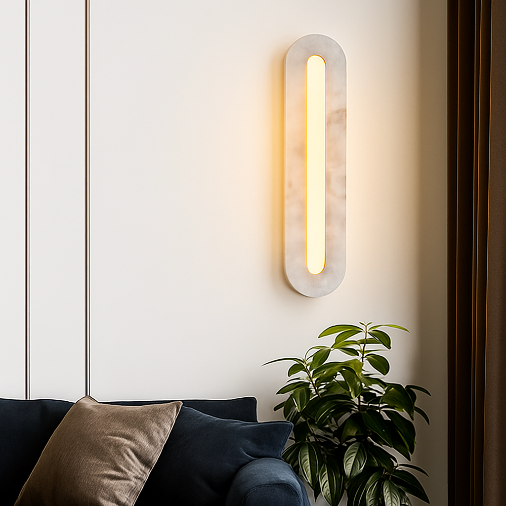 applique murale luxe en cuivre et marbre moderne - vue 5 sur 9