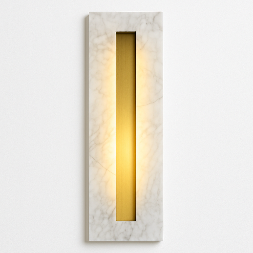 applique murale luxe en cuivre et marbre moderne - vue 6 sur 9