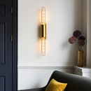 applique murale minimaliste en laiton avec verre transparent