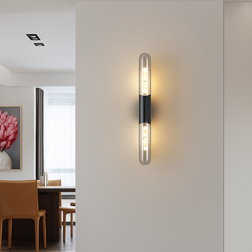 applique murale minimaliste en laiton avec verre transparent - vue 4 sur 8