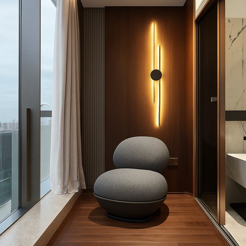 applique murale minimaliste en laiton led atmosphère - vue 4 sur 18