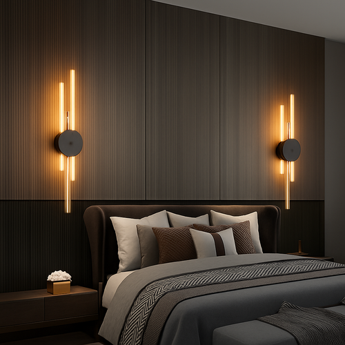 applique murale minimaliste en laiton led atmosphère - vue 5 sur 18