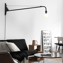 applique murale minimaliste rotative à bras long avec interrupteur