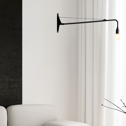 applique murale minimaliste rotative à bras long avec interrupteur - vue 6 sur 7
