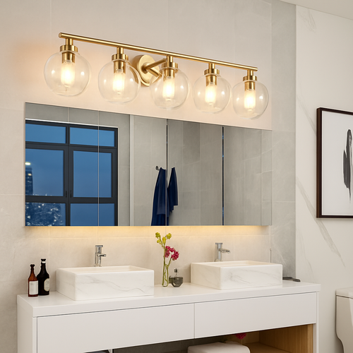 applique murale miroir salle de bains luminaires industrielle vanité luminaire avec abat-jour en verre - vue 3 sur 15
