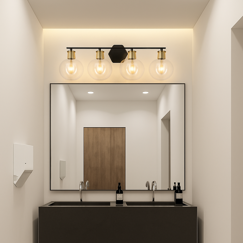 applique murale miroir salle de bains luminaires industrielle vanité luminaire avec abat-jour en verre - vue 5 sur 15