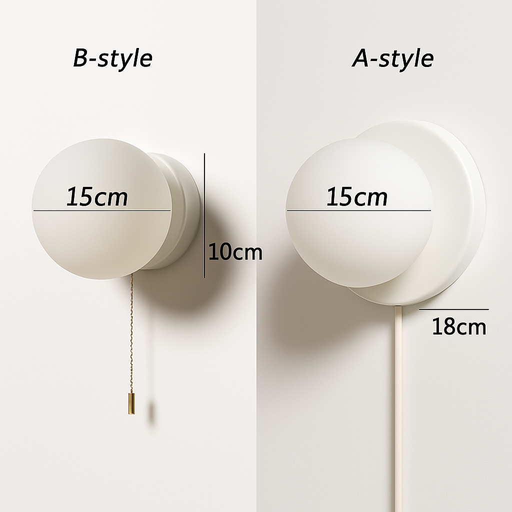 applique murale moderne boule avec interrupteur décoratif intérieur - vue 6 sur 8