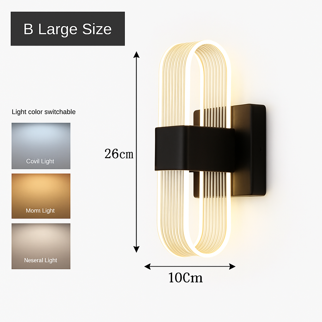 applique murale moderne en acrylique design nordique led décorative - vue 15 sur 21
