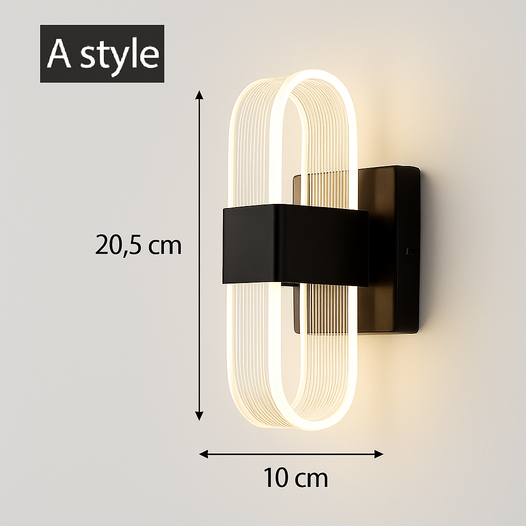 applique murale moderne en acrylique design nordique led décorative - vue 3 sur 21