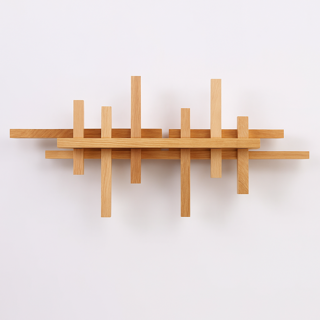 applique murale moderne en bois avec éclairage led artistique - vue 4 sur 13