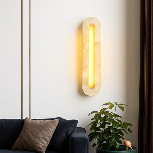 applique murale moderne en cuivre et marbre design élégant - vue 3 sur 10