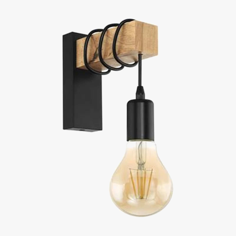 applique murale moderne en fer et bois décorative pour intérieur