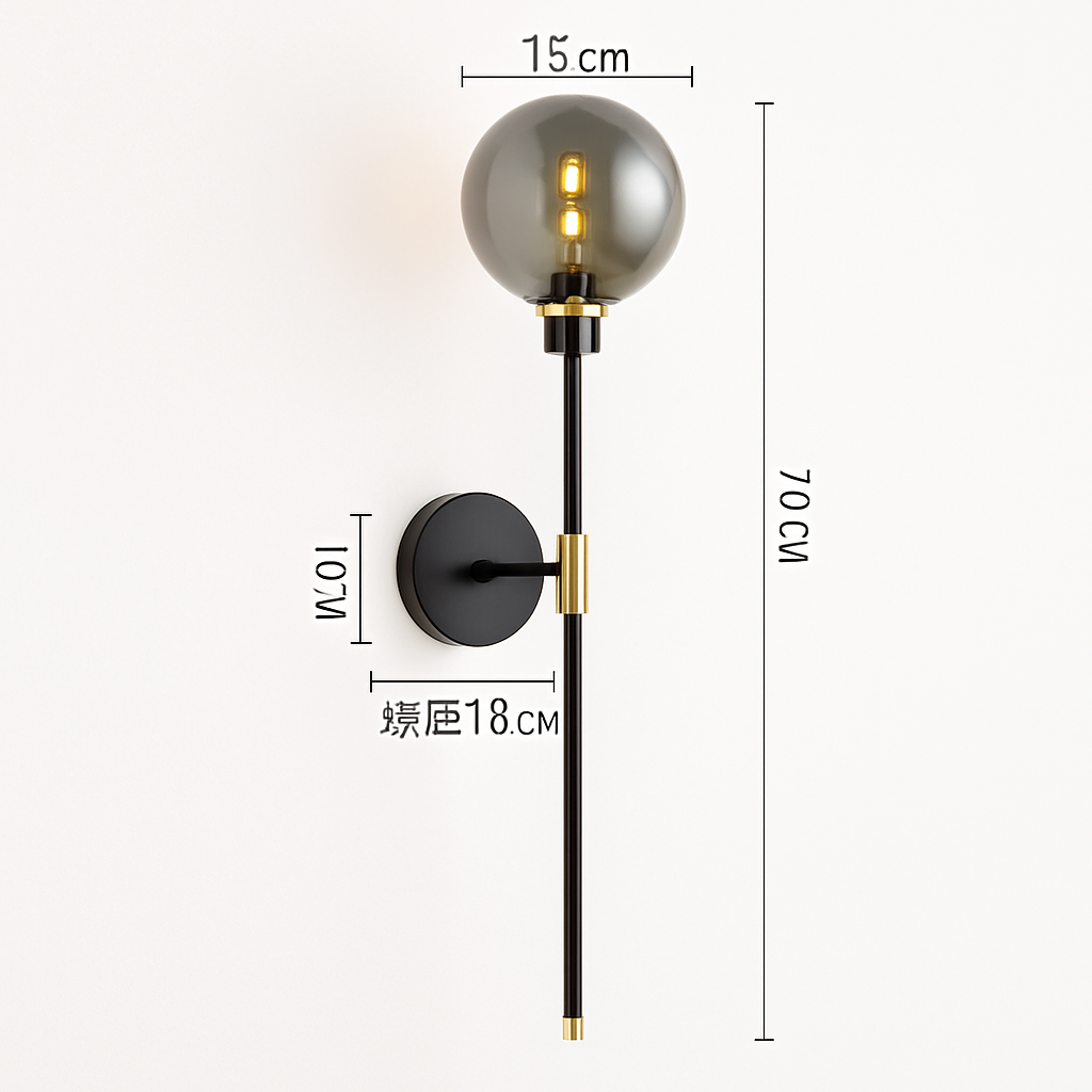 applique murale moderne en forme de haricot magique en fer noir - vue 9 sur 9