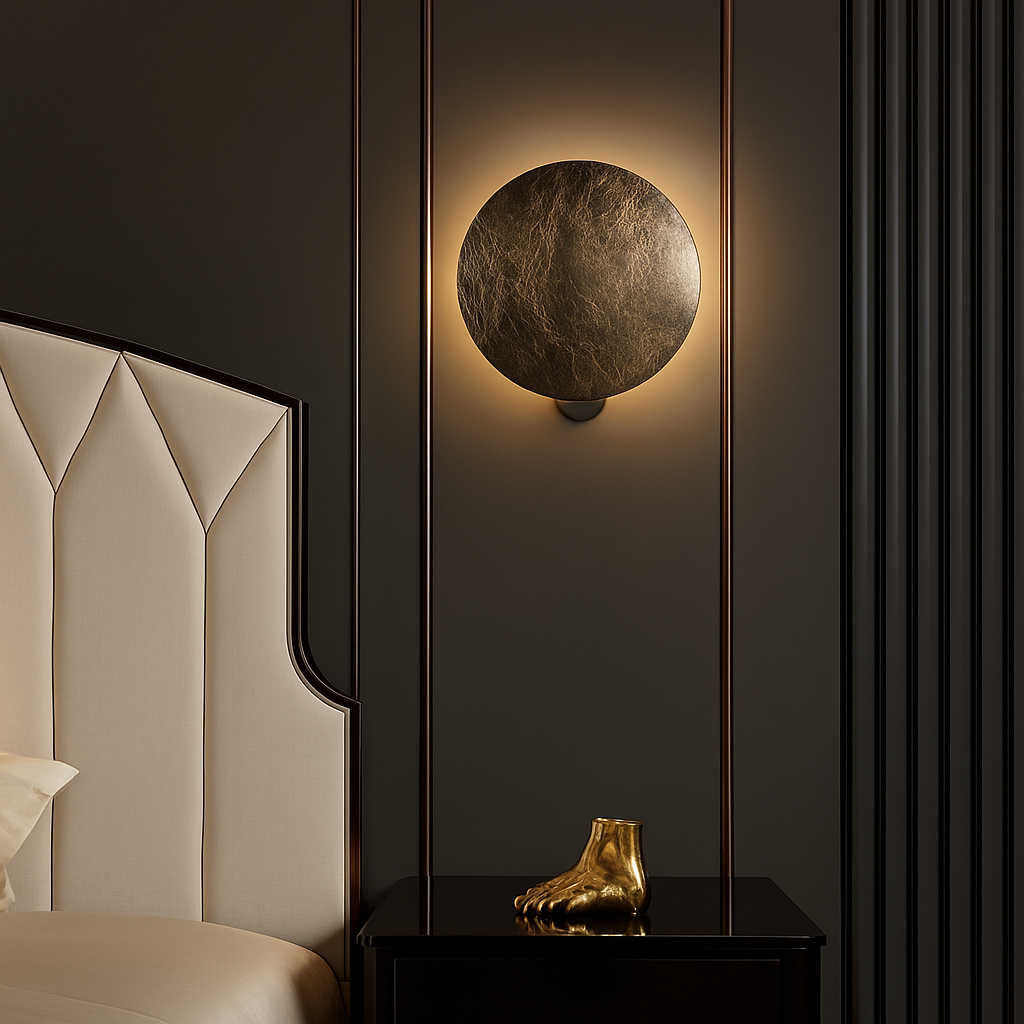 applique murale moderne en forme de lune design italien - vue 5 sur 7