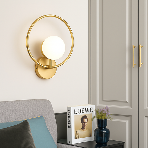 Applique murale moderne en métal rond Harlow - vue 3 sur 9