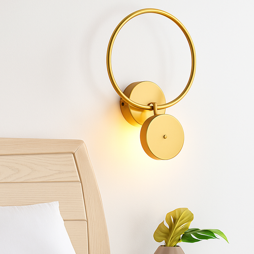 Applique murale moderne en métal rond Harlow - vue 5 sur 9