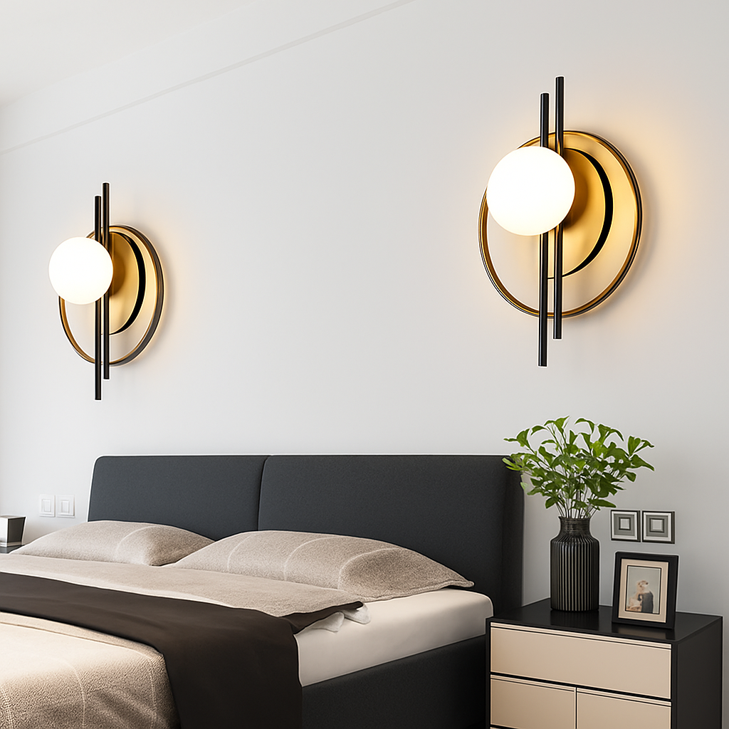 Applique murale moderne en métal rond Harlow - vue 5 sur 9
