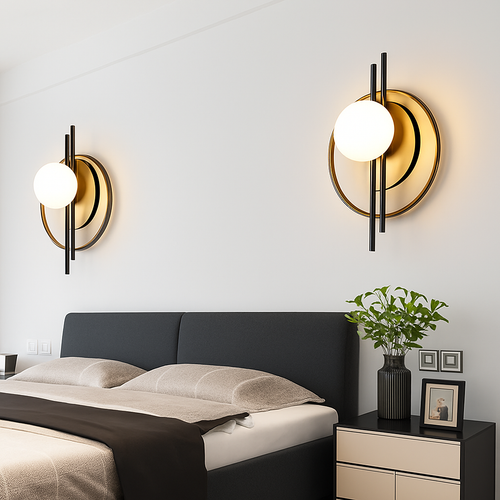 Applique murale moderne en métal rond Harlow - vue 6 sur 9