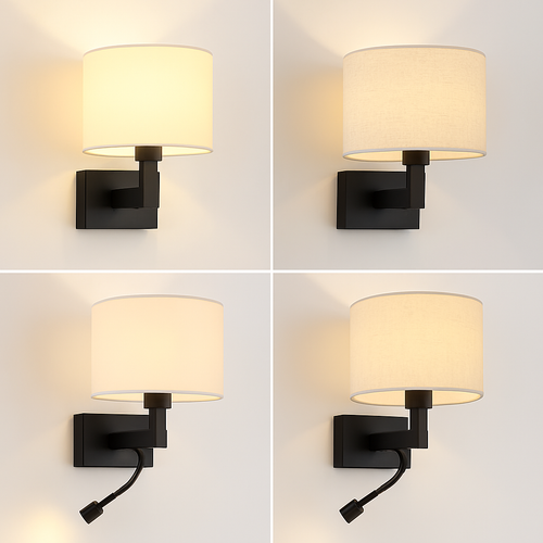 applique murale moderne en tissu avec led américaine européenne - vue 3 sur 10