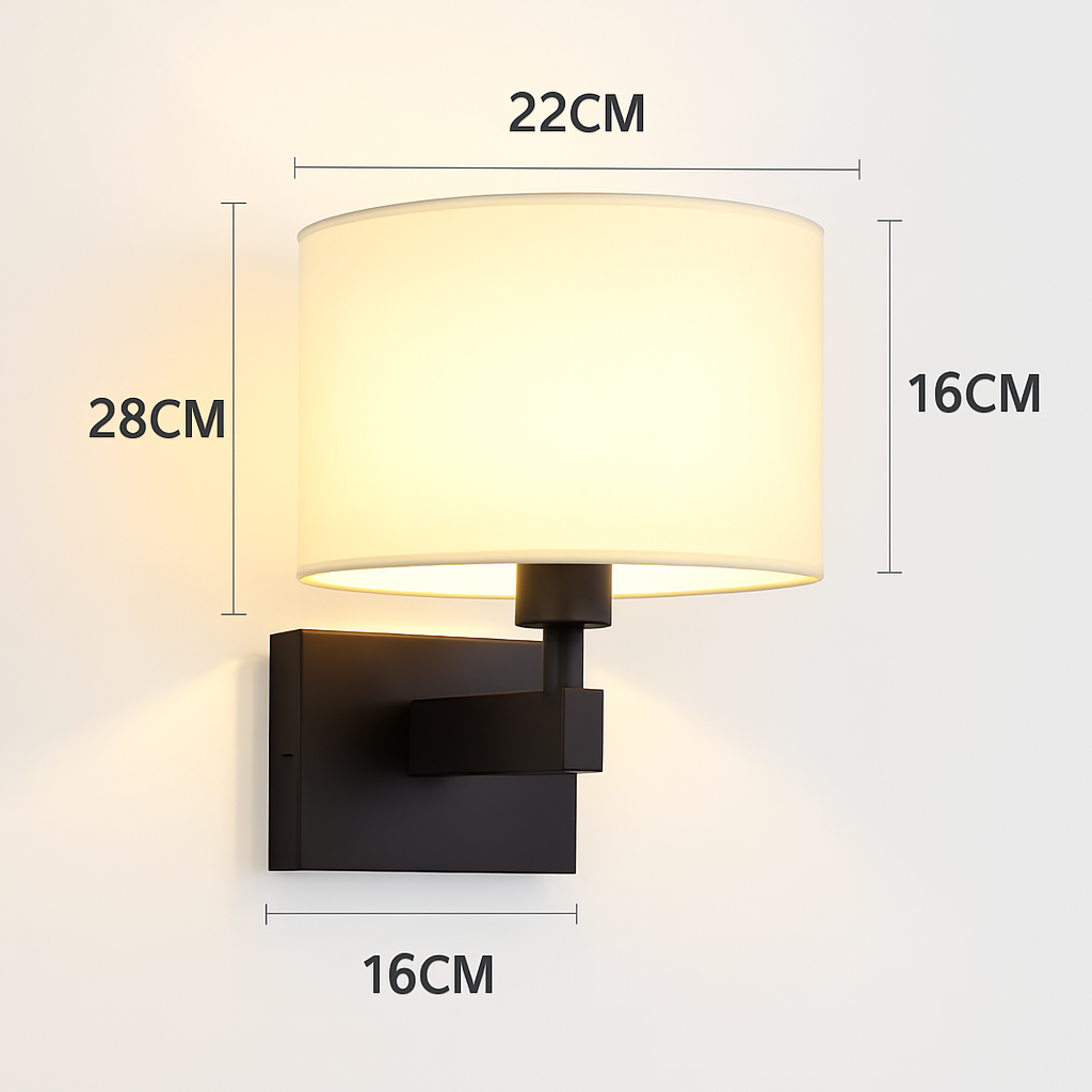 applique murale moderne en tissu avec led américaine européenne - vue 7 sur 10