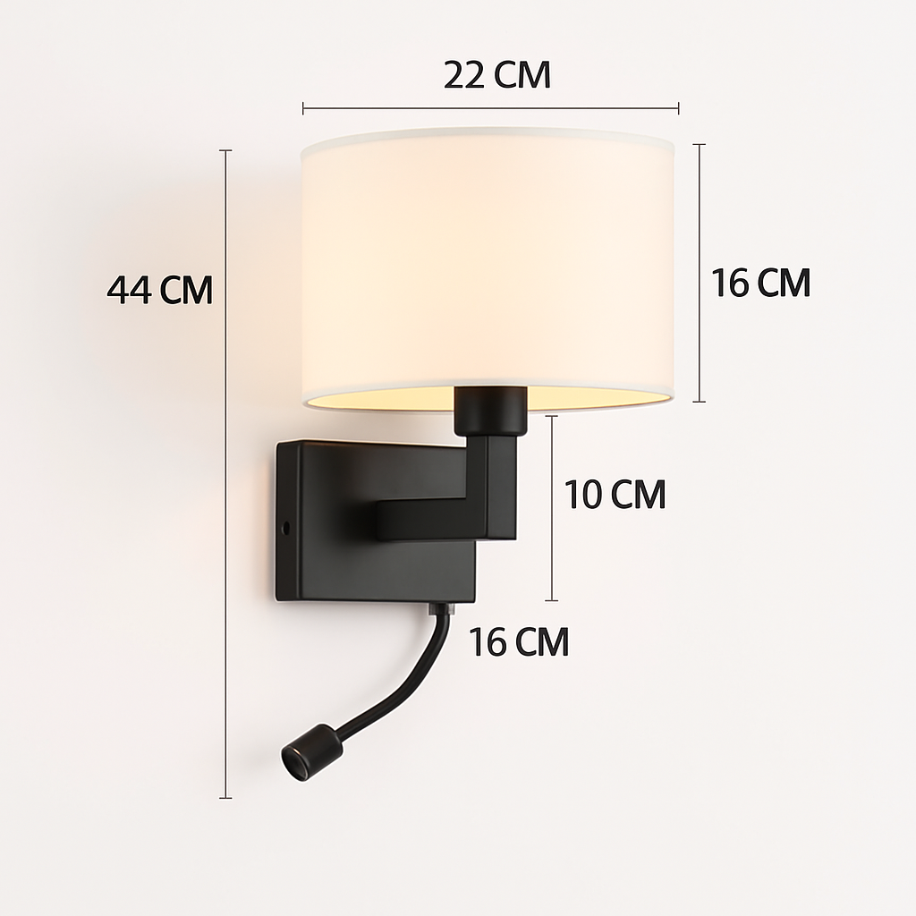 applique murale moderne en tissu avec led américaine européenne - vue 8 sur 10