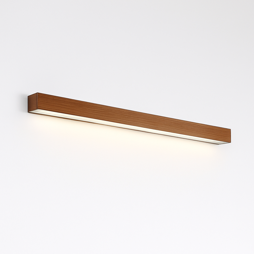 Applique murale moderne LED allongée en bois style Nordic - vue 4 sur 7
