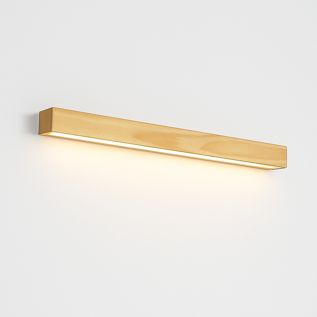 Applique murale moderne LED allongée en bois style Nordic - vue 6 sur 7