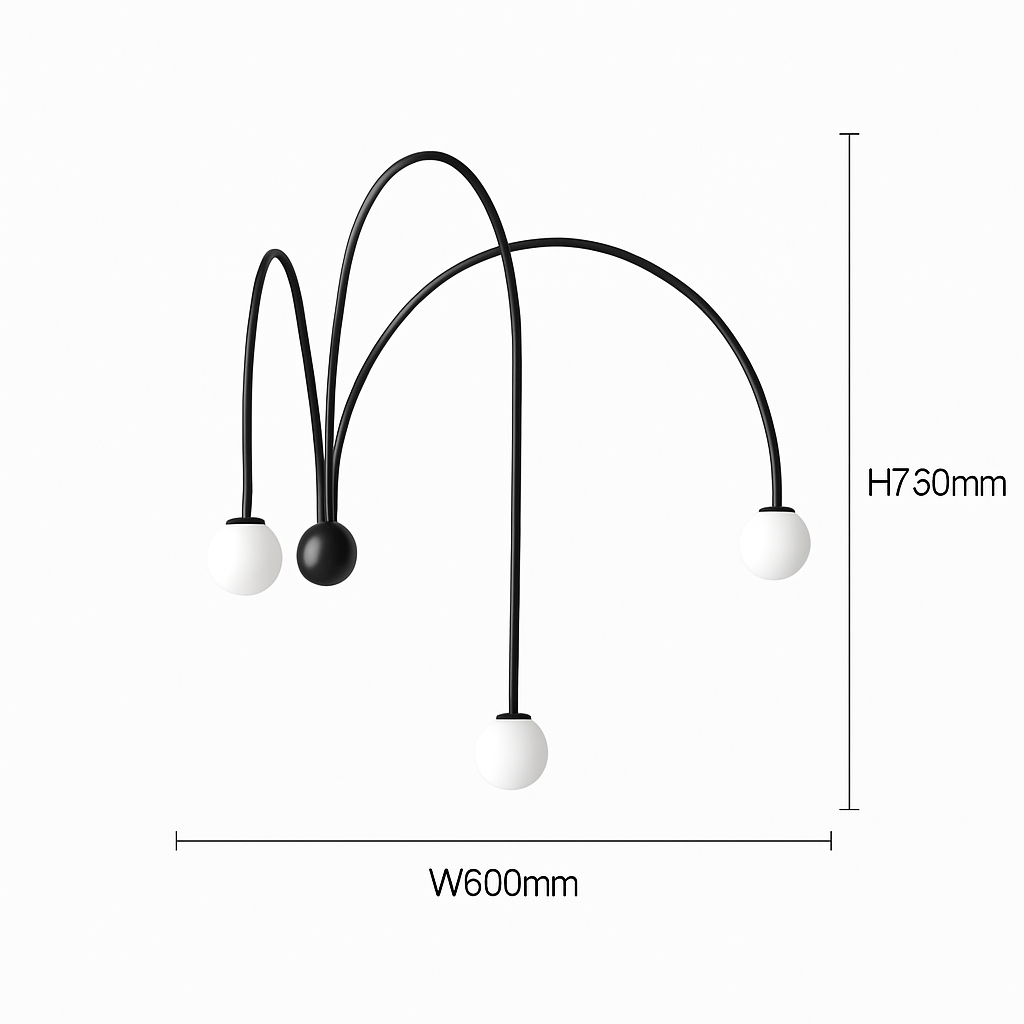 Applique murale moderne LED avec 3 arcs Solyne - vue 9 sur 9