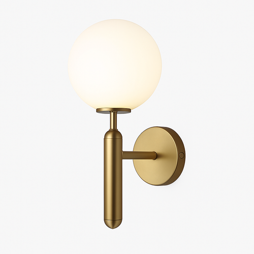 Applique murale moderne LED avec boule en verre et support cylindrique Sconce - vue 2 sur 8