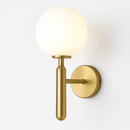 Applique murale moderne LED avec boule en verre et support cylindrique Sconce