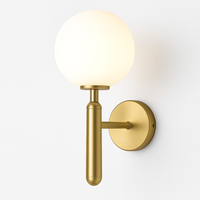 Applique murale moderne LED avec boule en verre et support cylindrique Sconce