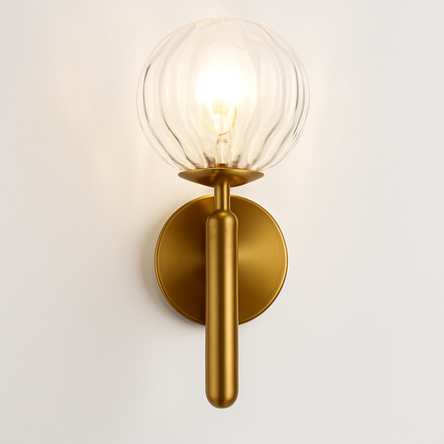 Applique murale moderne LED avec boule en verre et support cylindrique Sconce - vue 9 sur 8