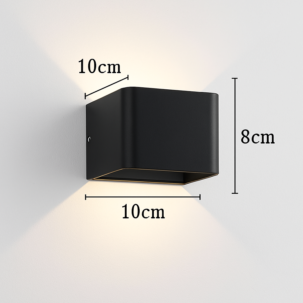 Applique murale moderne LED avec cube métal coloré - vue 4 sur 4
