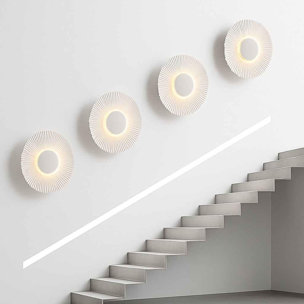 Applique murale moderne LED forme de soleil métallique Hasna - vue 5 sur 11