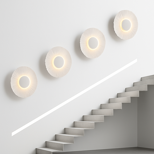 Applique murale moderne LED forme de soleil métallique Hasna - vue 6 sur 11
