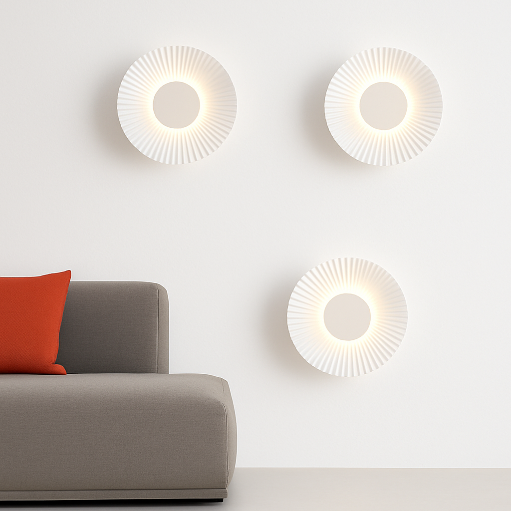 Applique murale moderne LED forme de soleil métallique Hasna - vue 9 sur 11