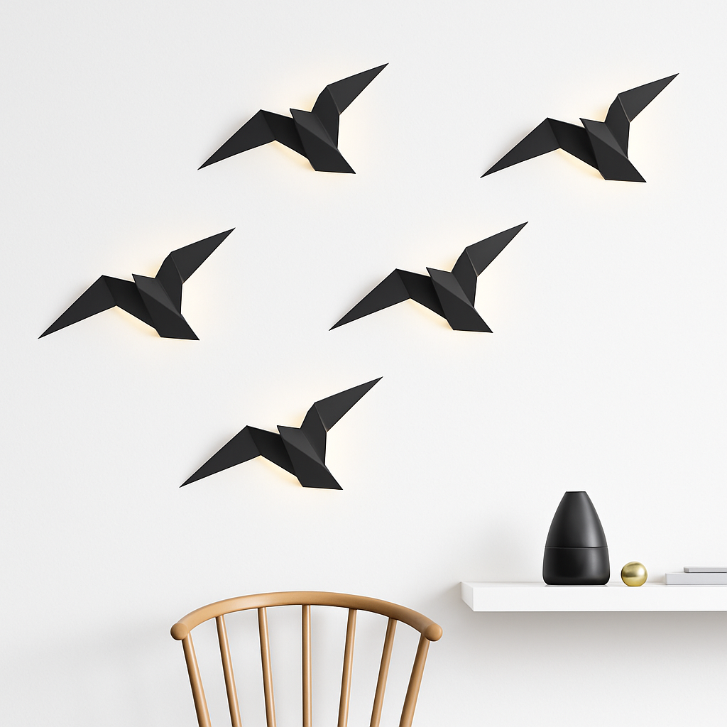 Applique murale moderne LED oiseau style origami Naila - vue 3 sur 5