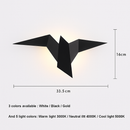 Applique murale moderne LED oiseau style origami Naila