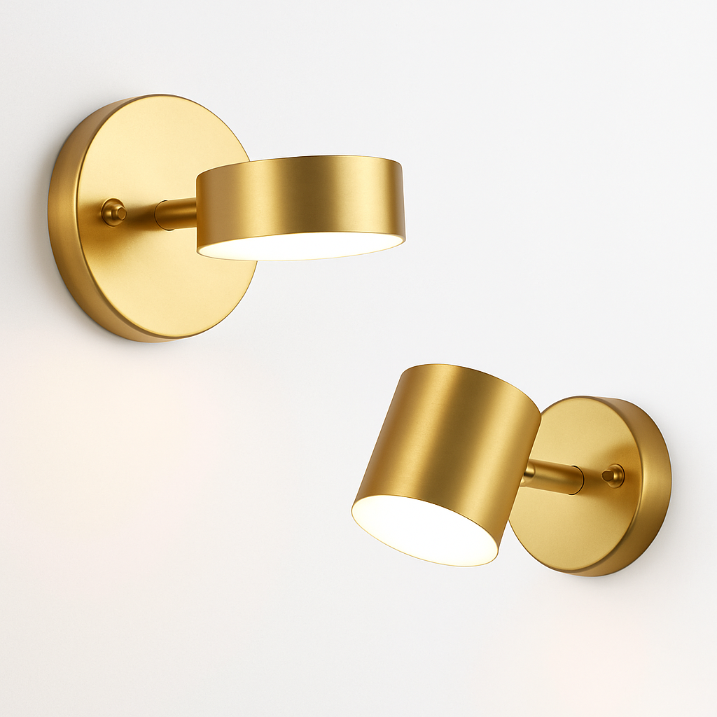 Applique murale moderne LED style spotlight doré Liudmila - vue 7 sur 8