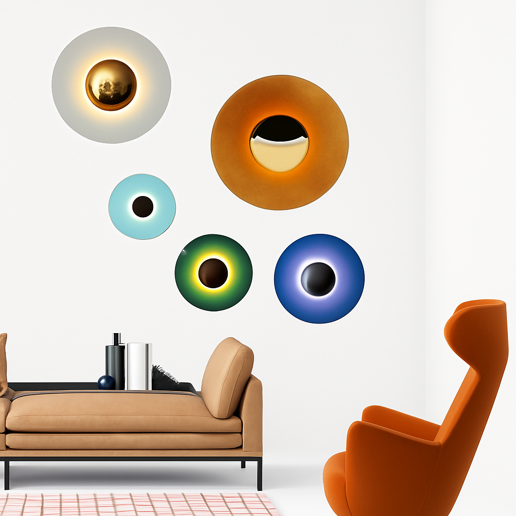 applique murale moderne ronde design loft nordique éclairage intérieur - vue 8 sur 12