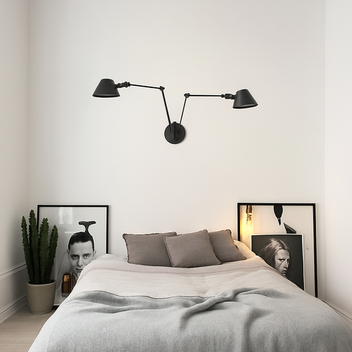 Applique murale noire rustique vintage - vue 6 sur 16