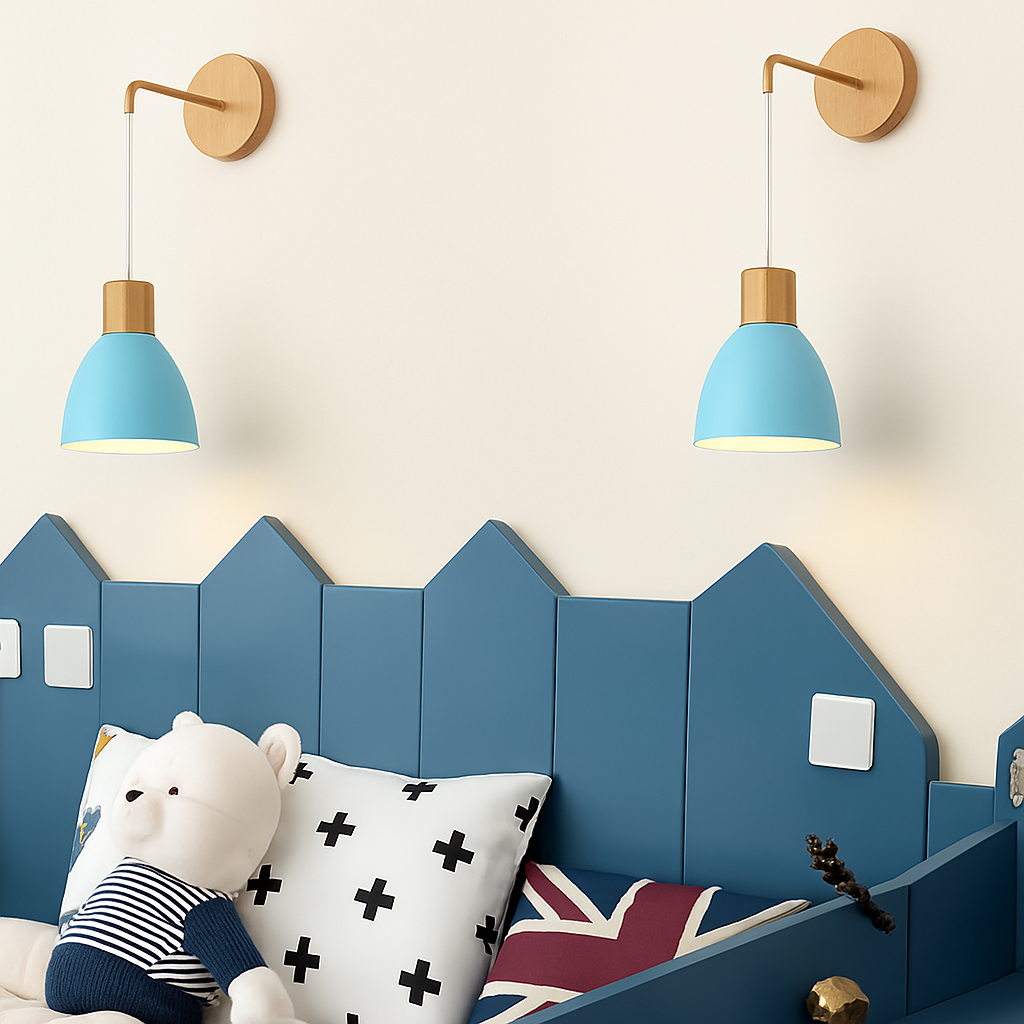 Applique murale nordique en bois avec interrupteur - vue 3 sur 15